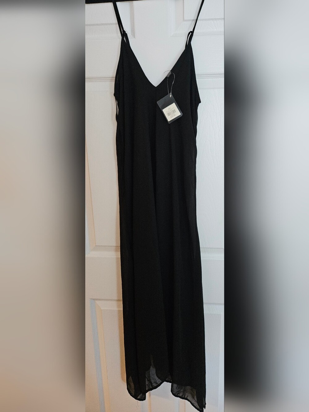 NWT  Elefant Black Asymmetrical Slip Dress Seductions By Sirens. Size US S.